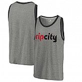 Portland Trail Blazers Fanatics Branded Wordmark Tri-Blend Tank Top - Heathered Gray,baseball caps,new era cap wholesale,wholesale hats